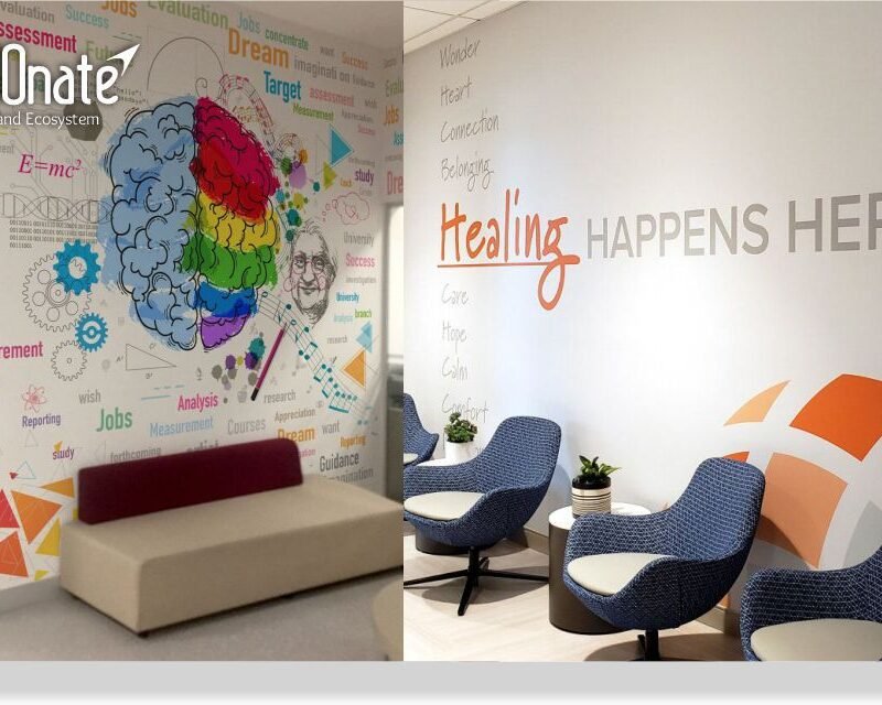 Waiting Area Branding and Digital Displays